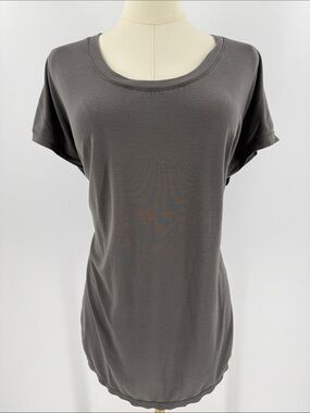 Mondetta Scoop Neck Short Sleeve Tee - Charcoal Gray